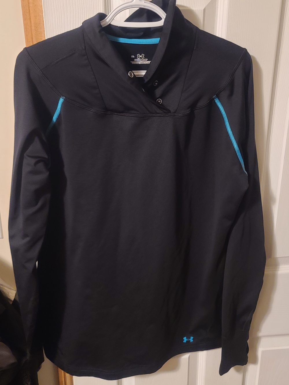 Under Armour Black Long-Sleeve Pullover with Blue Trim